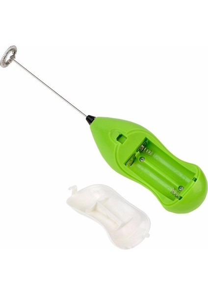Pilli Mini Mixer Kahve Süt Köpürtücü Karıştırıcı Cappuccino Mixer Yeşil