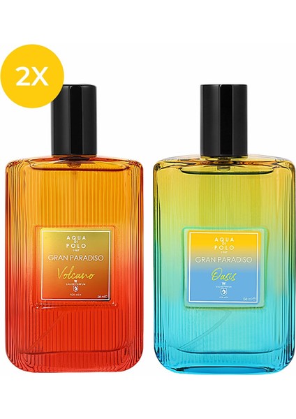 Aqua Di Polo 1987 Oasis ve Volcano Edp 50 ml 2'li Erkek Parfüm Seti