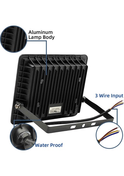 50 Watt Beyaz Işık Slim Kasa LED Projektör