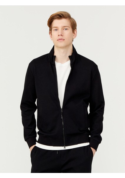 Dik Yaka Pamuklu Slim Fit Sweatmont