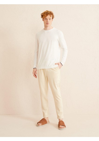 Bisiklet Yaka Pamuk Regular Fit Basic Kazak