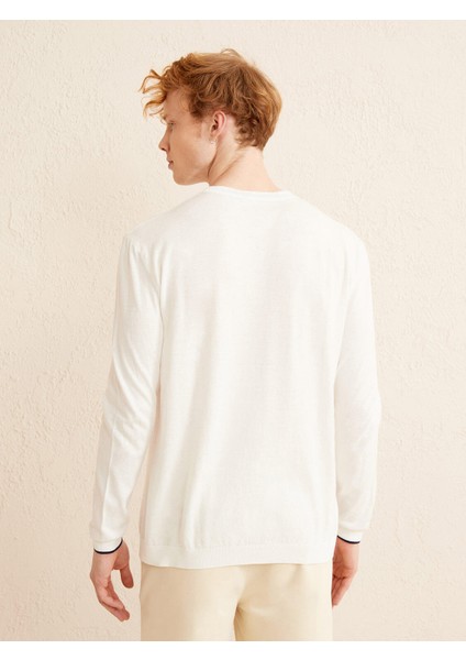 Bisiklet Yaka Pamuk Regular Fit Basic Kazak