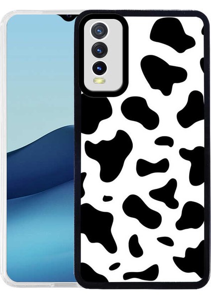 Vivo Y20S Kılıf Luxury Desenli Tasarım Silikon Cow No1