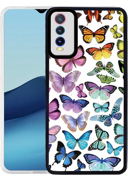 Vivo Y20S Kılıf Luxury Desenli Tasarım Silikon Butterfly No3