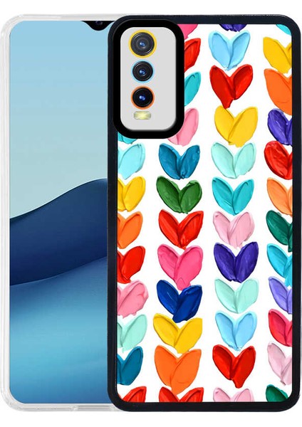 Vivo Y20S Kılıf Luxury Desenli Tasarım Silikon Heart No6