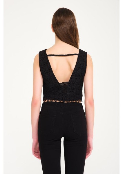 Güpürlü Crop Top