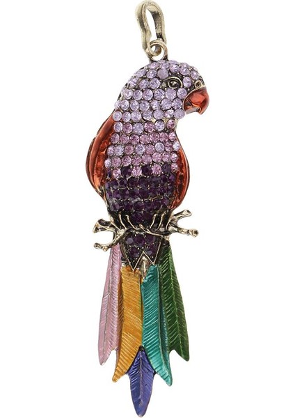 3x Alaşım Tam Rhinestones Papağan Charms Kolye Dıy Takı Yapma Kadınlar Uzun Kazak Zincir Kolye 100MM (Yurt Dışından) fiyatları