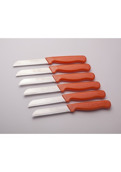 Meyve Sebze Bıçağı 6 Adet Simli Desen turuncu