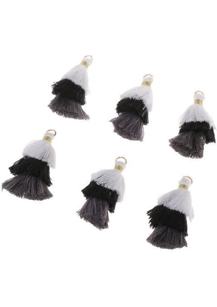 2x6 Adet Renkli Katmanlı Püskül Charms Küpe Jewellry (Yurt Dışından)