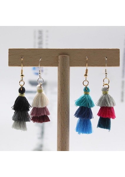 2x6 Adet Renkli Katmanlı Püskül Charms Küpe Jewellry (Yurt Dışından) fiyatları