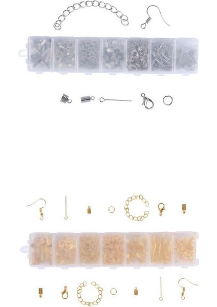 Takı Yapma Kiti Küpe Kolyesi Için Dıy Sonuçları Teslimat Gümüş+Takı Yapma Kiti Küpe Kolye Bilezik Golde Için Dıy Sonuçları Teslimat (Yurt Dışından)