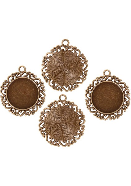 2x 10 Antik Bronz Yuvarlak Çerçeve Alaşım Kolye Cameo Cabochon Baz (Yurt Dışından) modelleri