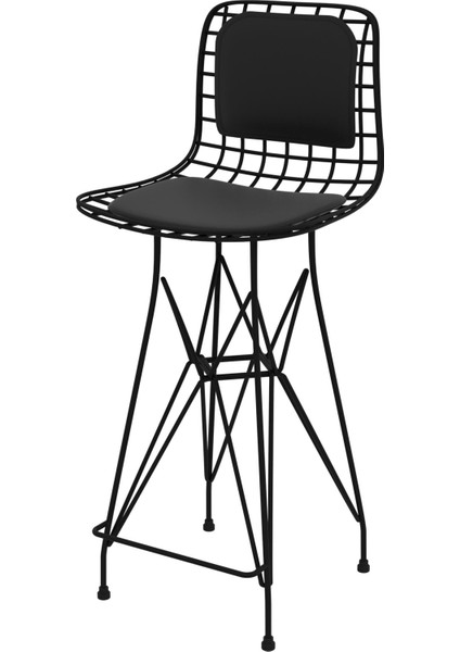 Knsz orta boy tel bar sandalyesi 1 li mağrur syhsyh sırt minderli 65 cm oturma yüksekliği mutfak bahçe cafe ofis fiyatları