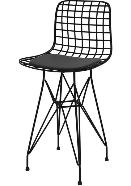 Knsz ufak boy tel bar sandalyesi 1 li uslu syhsyh 55 cm oturma yüksekliği mutfak bahçe cafe ofis