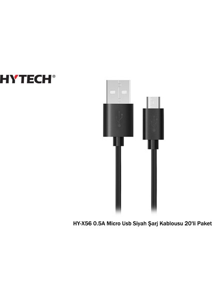 HY-X56 0.5A Micro Usb Siyah Şarj Kablousu