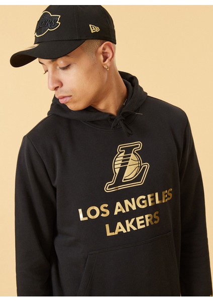 12893103 Nba Metllc Hdy LoslakKapüşonlu Düz Siyah Erkek Sweatshirt fırsatları