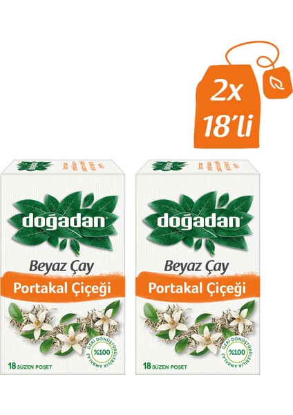 Beyaz Çay Portakal Çiçekli 18’Li Bardak Poşetx2 Adet