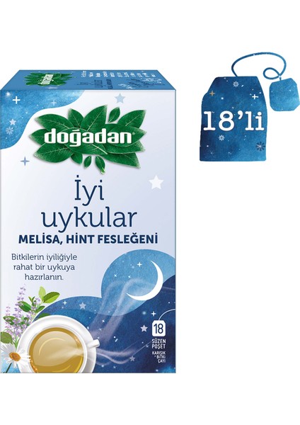 Iyi Uykular Çayı Melisa ve Hint Fesleğeni 18'li Paket