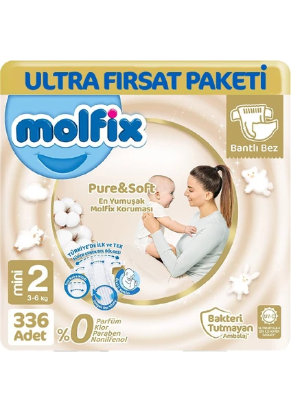 Pure Soft Ultra Avantaj Bebek Bezi 2 Beden 112X3 336 Adet