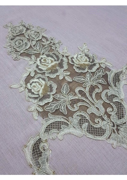 Henna Lüx Dantelli Simli Keten Kumaş Pudra Masa Örtüsü Dikdörtgen 160x230 cm - 1146 modelleri