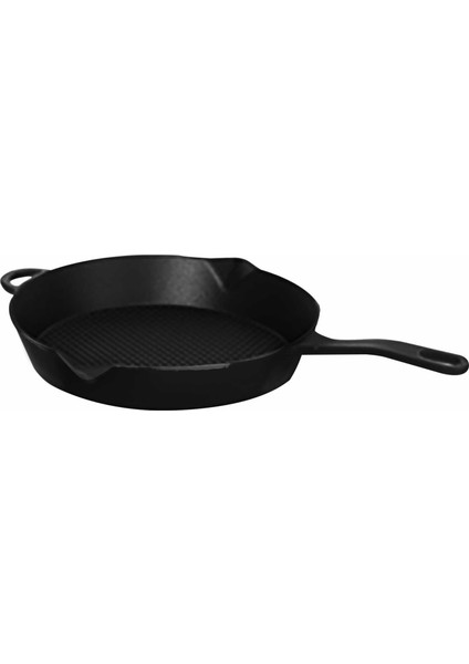 gourmet Flame Yardımcı Kulplu Döküm Tava Siyah 28CM