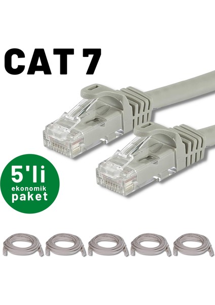 5 Adet Cat7 Kablo Ethernet Network Internet Lan Kablosu