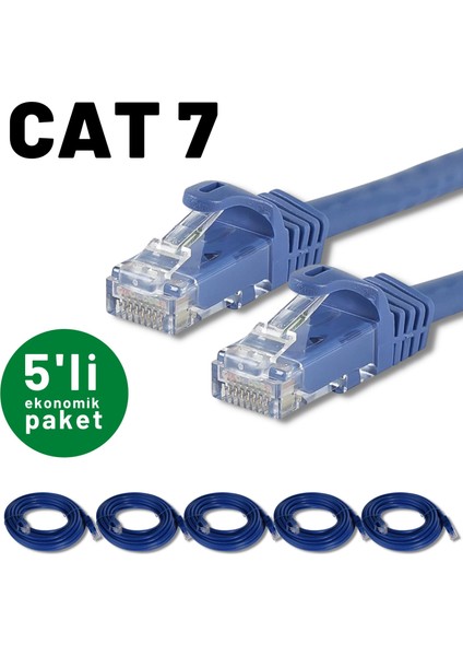 5 Adet Cat7 Kablo Ethernet Network Internet Lan Kablosu