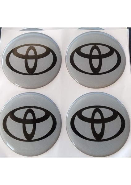 Toyota Gri Plasto (Damla) Yapıştırma Jant Göbeği 4 Lü 50 mm