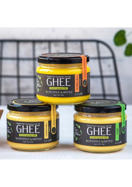 Sade & Zerdeçallı & Sarımsaklı Ghee (Sade Yağ) 3 x 225 gr