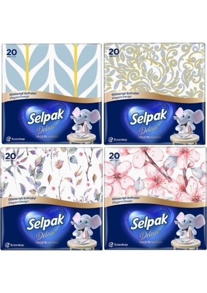 2 x Adet Bahardalı 20'li Deluxe Peçete - Gösterişli Sofralar Serisi