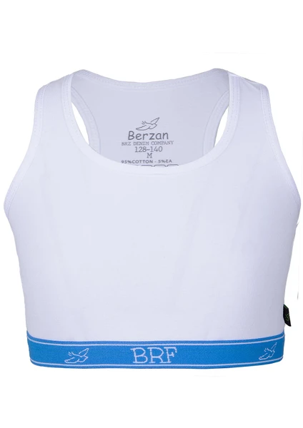 BRZ Collection Kız Çocuk Büstiyer | Crop Atlet | Sporcu Atlet | Beyaz