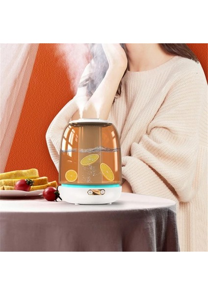 LED Işık ile 3l Hava Nemlendirici Çift Jet - Beyaz (Yurt Dışından)