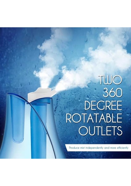 LED Işık ile 3l Büyük Kapasiteli Ev Hava Nemlendirici Çift Sprey - Mavi (Yurt Dışından) modelleri