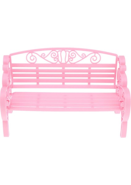 Plastik Bahçe Veranda Park Bank 1: 6 Ölçekli Dollhouse Minyatür Mobilya Pembe (Yurt Dışından)