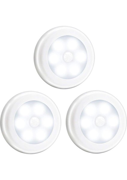 3 Adet LED Işık Bedsides Hareket Sensörü Gece Işık Duvar Banyo Koridor Beyaz Beyaz Işık Için(Yurt Dışından)
