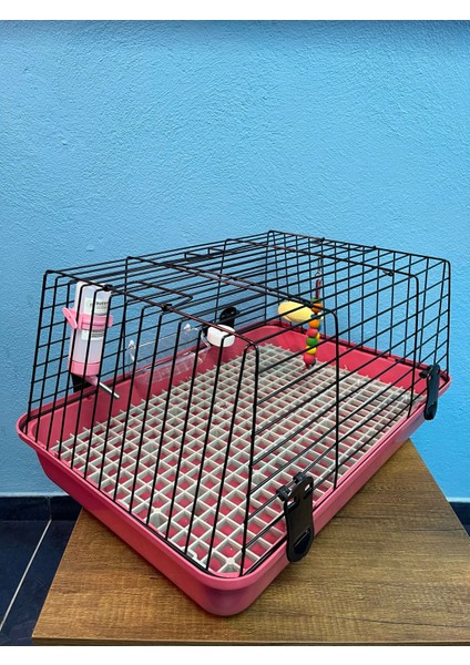 60X40X30 cm Orta Boy Tavşan Kafesi ve Bakım Seti (7 Parça)