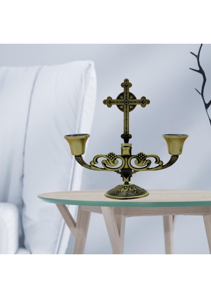 Mum Stick Tutucu Vintage Candelabra Ev Kilise Ayağı Mum Standı Dekor Bronz (Yurt Dışından)