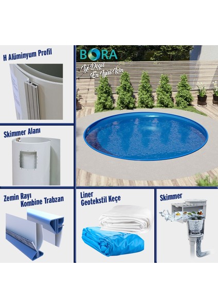Yüzme Havuzu Bora Silver Set Gömme Tip 3.5 Metre H:60 cm fiyatları