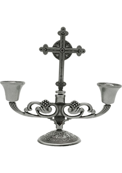 Mum Stick Tutucu Vintage Şamdan Ev Kilise Ayağı Mum Standı Dekor Gümüş (Yurt Dışından)