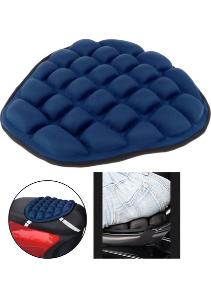 Spor Motosiklet 3D Konforlu Koltuk Yastık Pad Basınç Rölyef Evrensel Mavi (Yurt Dışından)