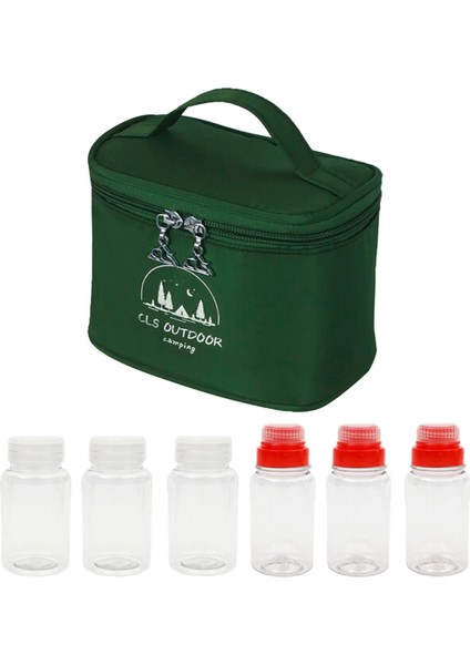 Kamp Baharat Kavanozları Plastik Baharat Tutucu ile Taşıma Çantası Kap Şişeleri Yeşil (Yurt Dışından) fiyatları