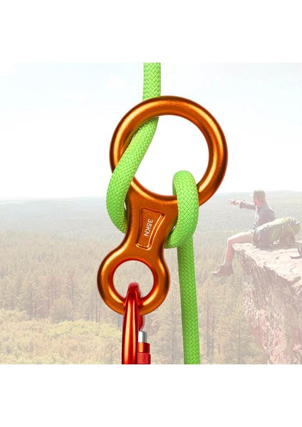 35KN Şekil 8 Descender Rappelling Dişli Yokuş Aşağı Belay Cihazı Arma Plaka Turuncu (Yurt Dışından)