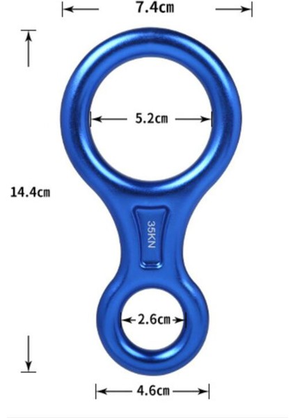 35KN Şekil 8 Descender Rappelling Dişli Yokuş Aşağı Belay Cihazı Arma Plakası Mavi (Yurt Dışından)