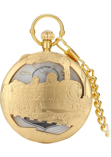 Kuvars Pocket Watch Müzikal Hareketi Vintage Retro Babalar Günü Için Pürüzsüz Altın Tren (Yurt Dşından)