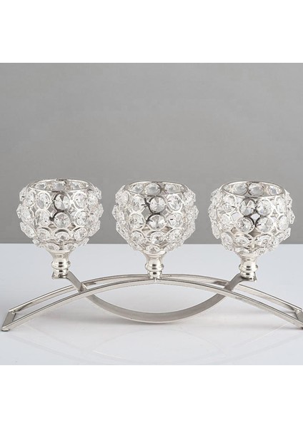 Kristal Mumluk 3 Arms Candelabra Düğün Masa Süs Gümüş (Yurt Dışından) fırsatları