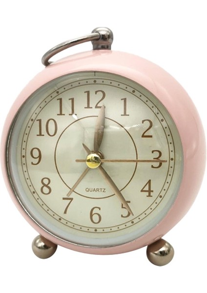 Retro Küçük Çalar Saat Mekanik Dilsiz Başucu Yumuşak Gece Lambası Çalar Saat Pembe (Yurt Dışından)