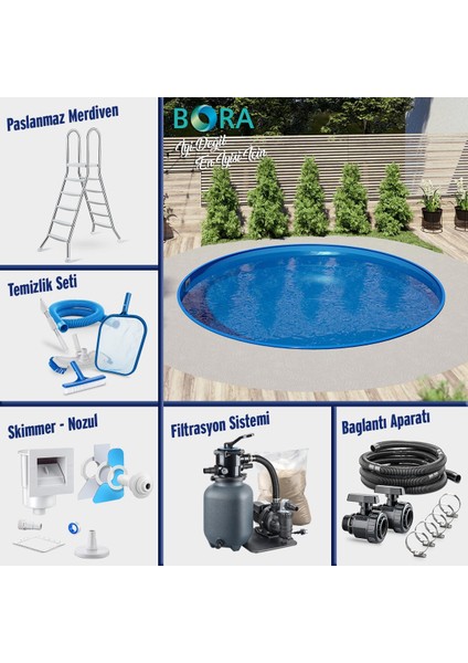 Yüzme Havuzu Bora Silver Set Gömme Tip 6 Metre H:60 cm modelleri