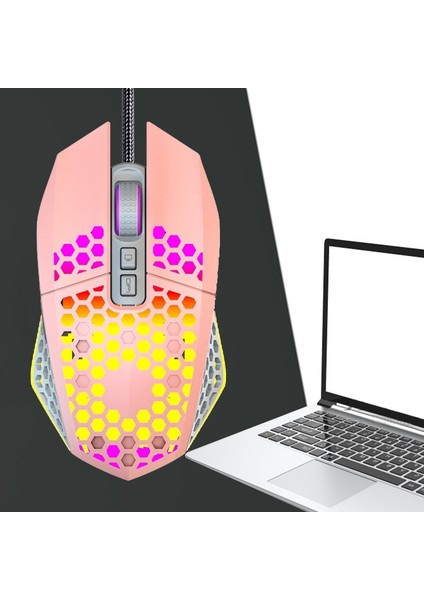 Bilgisayar Pc Dizüstü Bilgisayar Için Oyun Mouse Fareler Rahat 7 Düğmeler Pembe (Yurt Dışından)