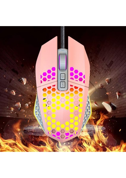 Bilgisayar Pc Dizüstü Bilgisayar Için Oyun Mouse Fareler Rahat 7 Düğmeler Pembe (Yurt Dışından)