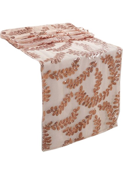 Glitter Masa Koşucular Isı Yalıtım Masa Örtüsü Tatil Yemeği Ziyafet 11.81X108.27 Inç Gül Altın (Yurt Dışından)